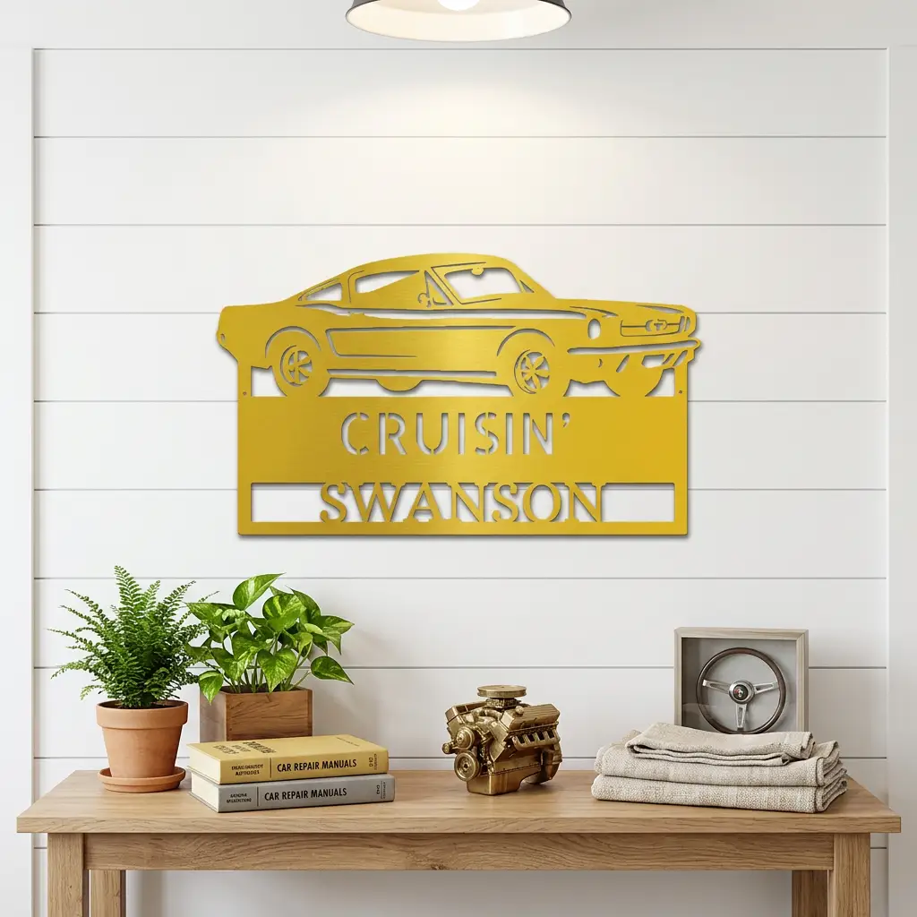 Classic Sports Car Personalized Metal Sign | Muscle Car Garage Wall Art | Custom Car Lover Gift | Made in USA