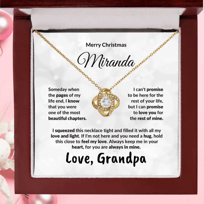 To My Amazing Granddaughter Love Knot Necklace Personalized Message Card - Mallard Moon Gift Shop