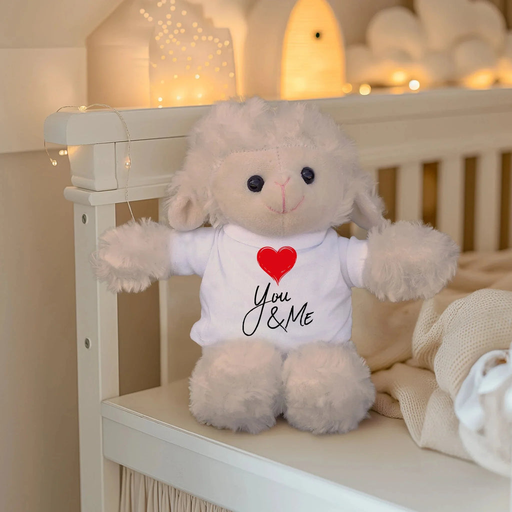 You and Me - Plush Lamb, Panda, or Teddy Bear with Tee Shirt Romantic Gift for Sweetheart