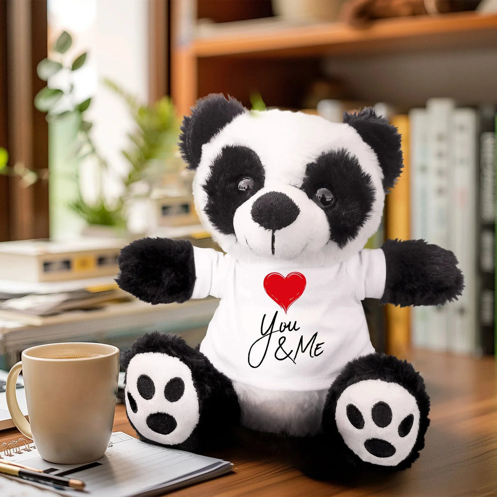 You and Me - Plush Lamb, Panda, or Teddy Bear with Tee Shirt Romantic Gift for Sweetheart
