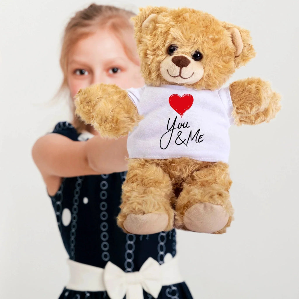 You and Me - Plush Lamb, Panda, or Teddy Bear with Tee Shirt Romantic Gift for Sweetheart