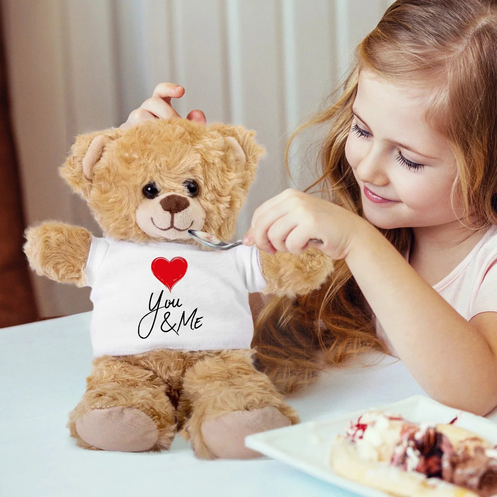 You and Me - Plush Lamb, Panda, or Teddy Bear with Tee Shirt Romantic Gift for Sweetheart