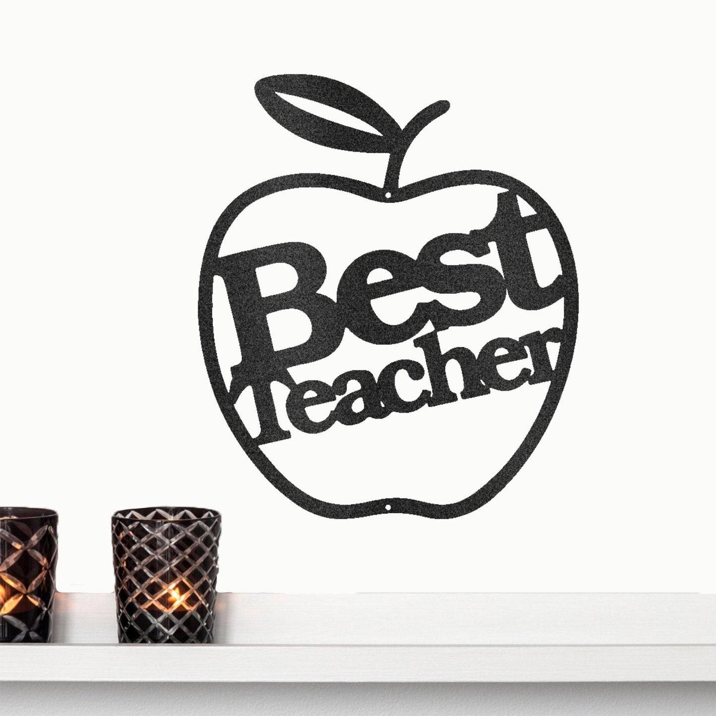 Best Teacher Apple Indoor Outdoor Steel Wall Sign - Mallard Moon Gift Shop