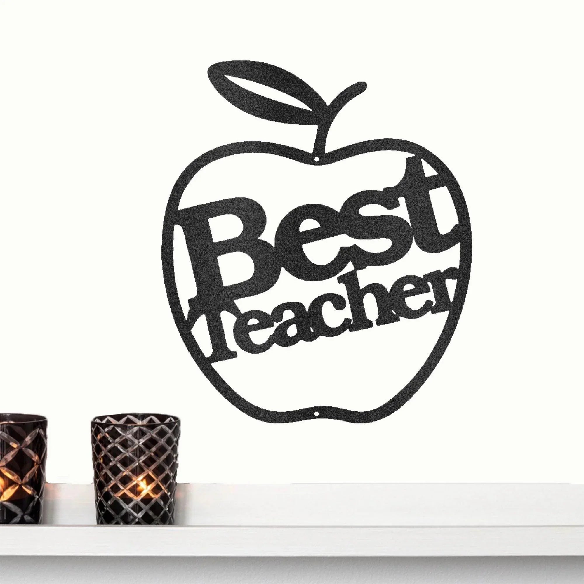 Best Teacher Apple Indoor Outdoor Steel Wall Sign