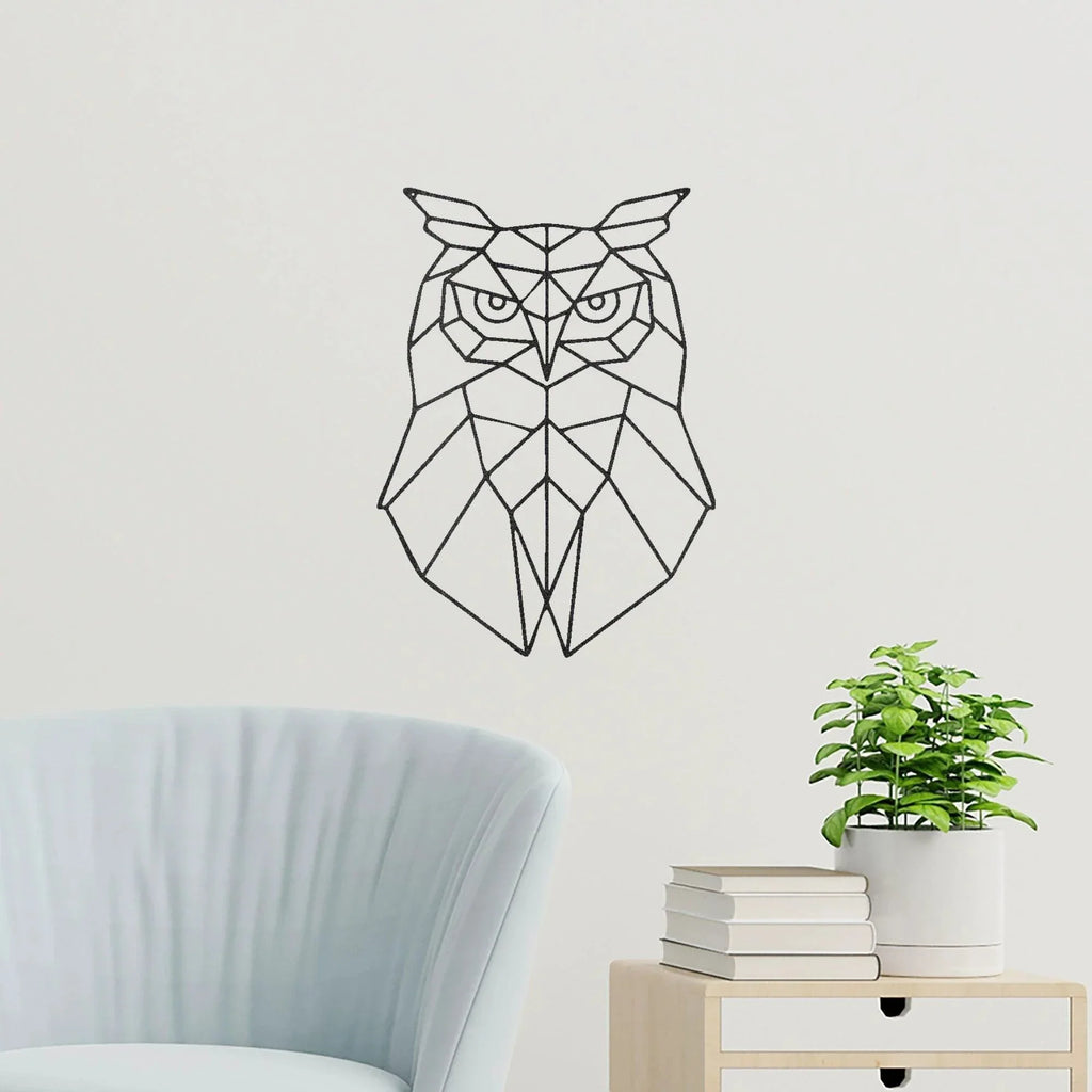 Geometric Owl Indoor Outdoor Steel Wall Sign