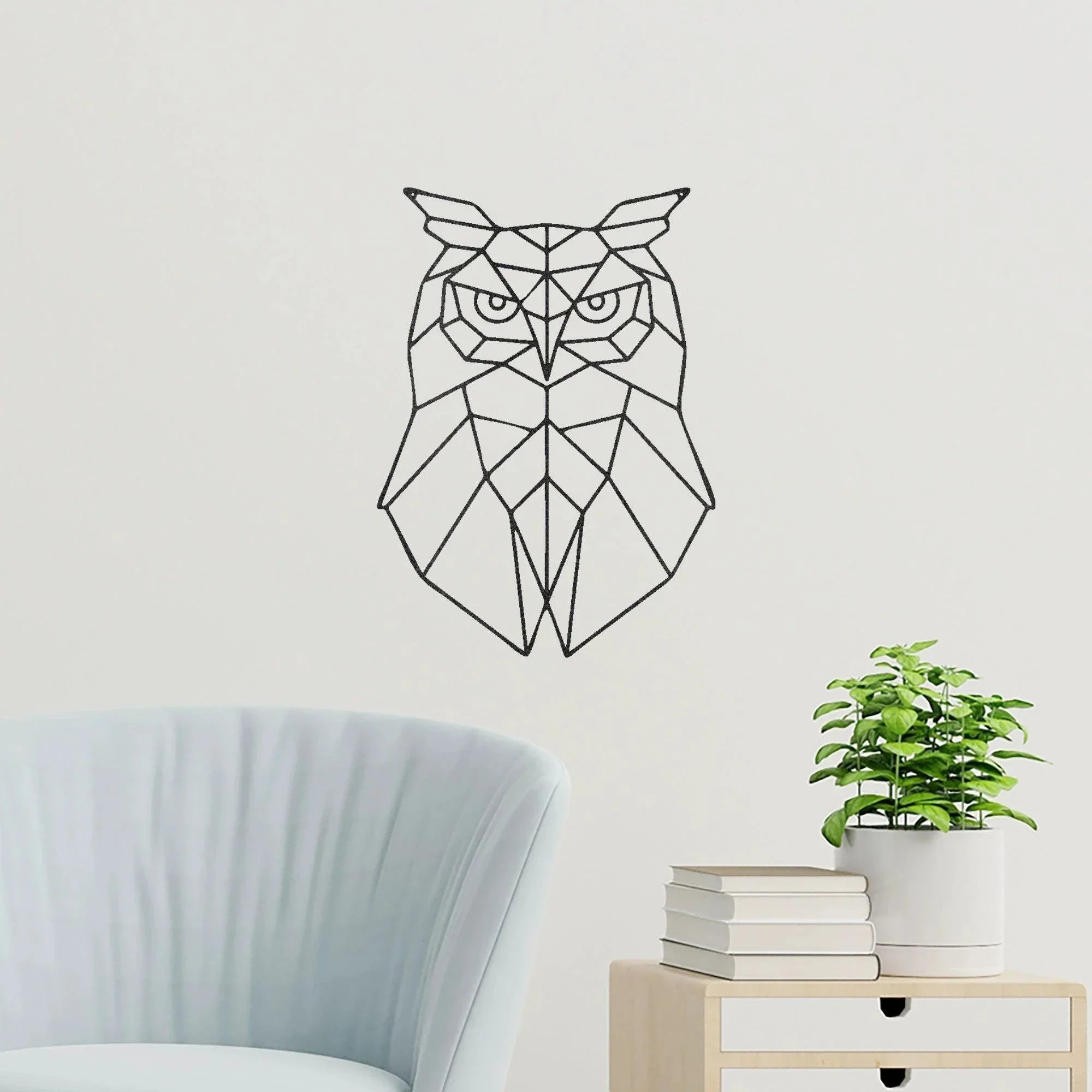 Geometric Owl Indoor Outdoor Steel Wall Sign