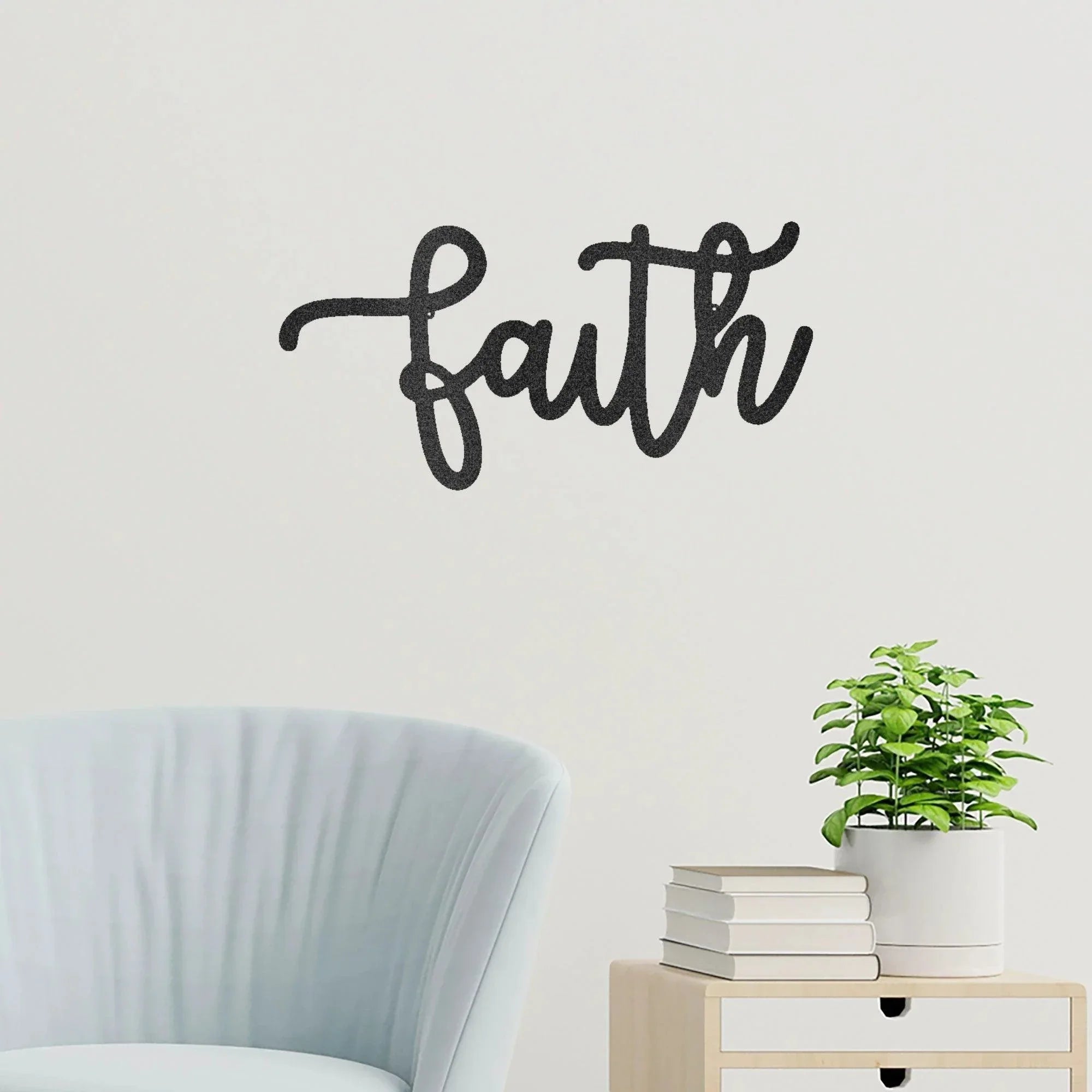Faith Script Indoor Outdoor Steel Wall Sign