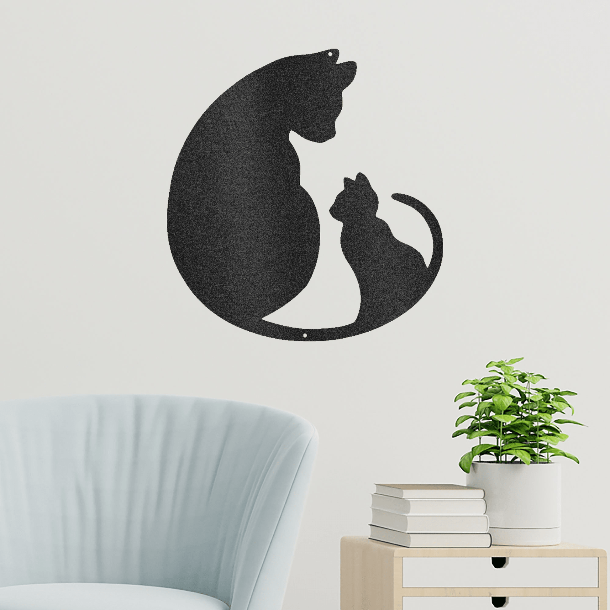 Cat Lover Indoor Outdoor Steel Wall Sign Art - Mallard Moon Gift Shop