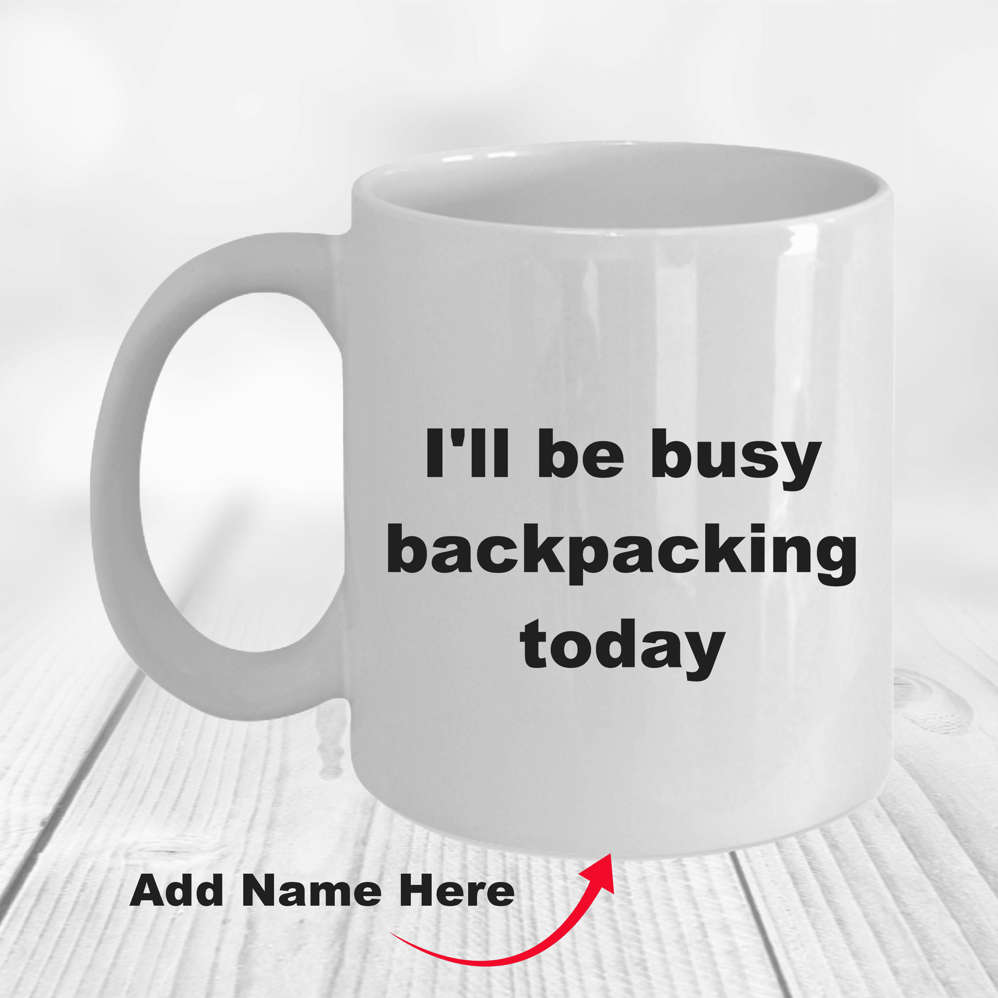Funny Backpacking Ceramic Coffee Mug - Mallard Moon Gift Shop