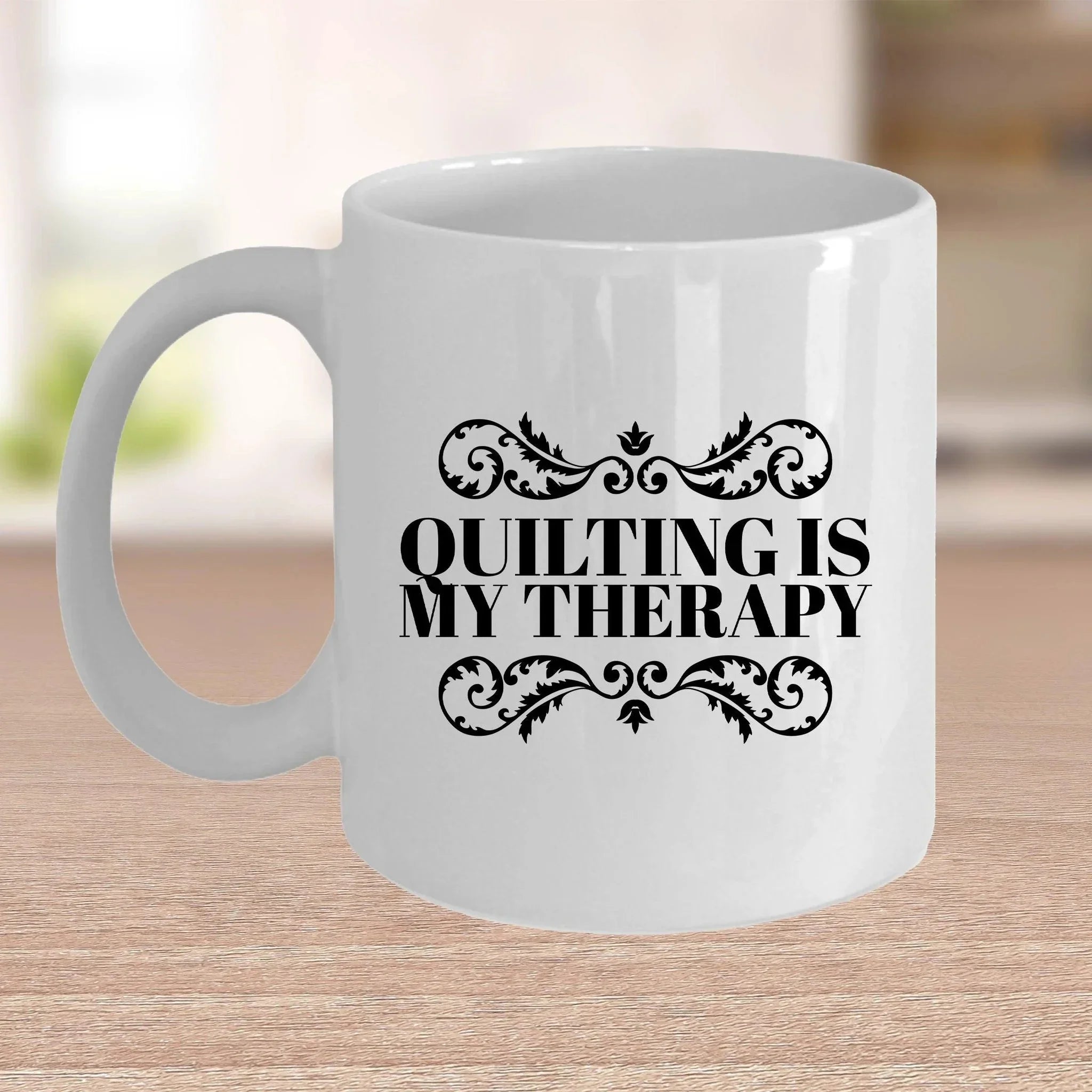 Quilting is My Therapy Ceramic Coffee Mug Travel Mug Gift for Quilter