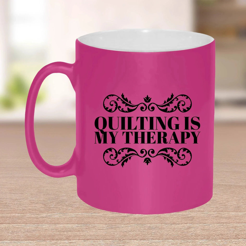 Quilting is My Therapy Ceramic Coffee Mug Travel Mug Gift for Quilter