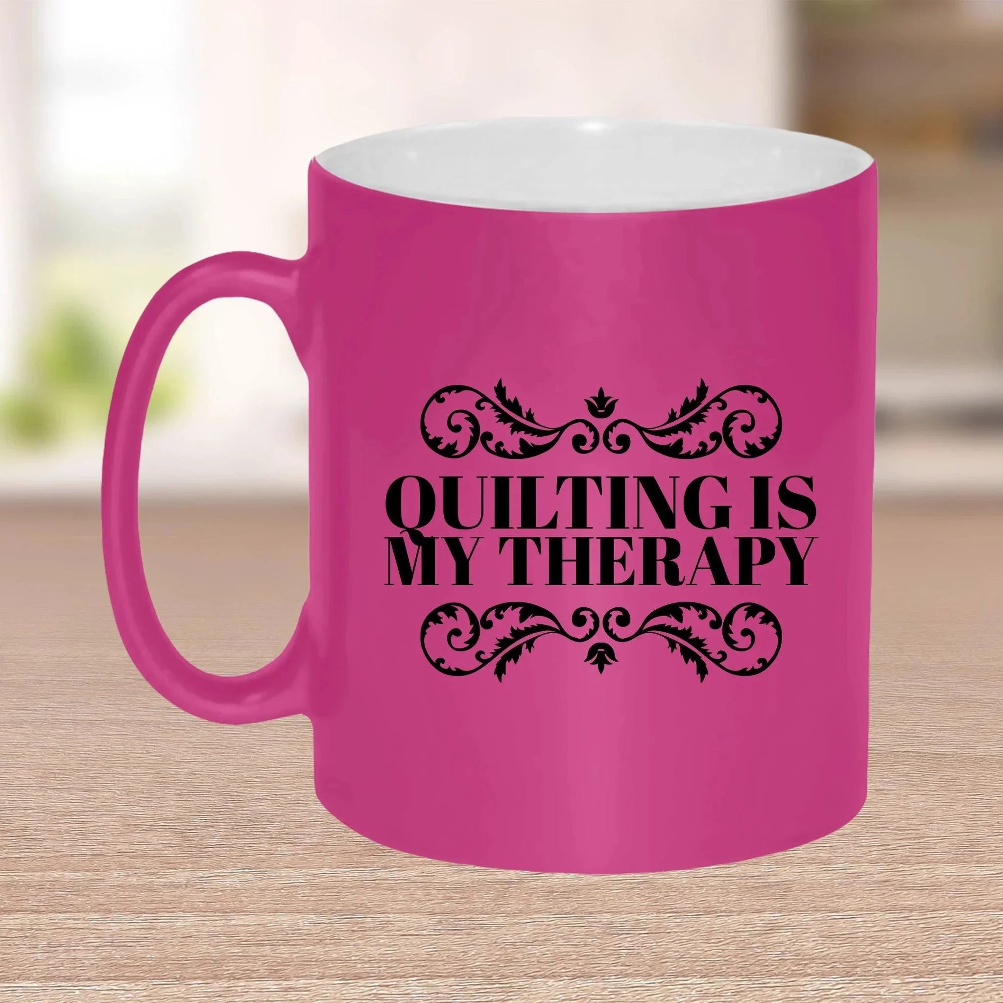 Quilting is My Therapy Ceramic Coffee Mug Travel Mug Gift for Quilter
