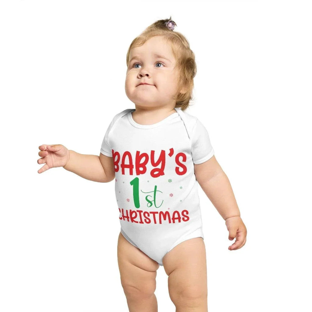 Baby's 1st Christmas Short Sleeve Baby Bodysuit