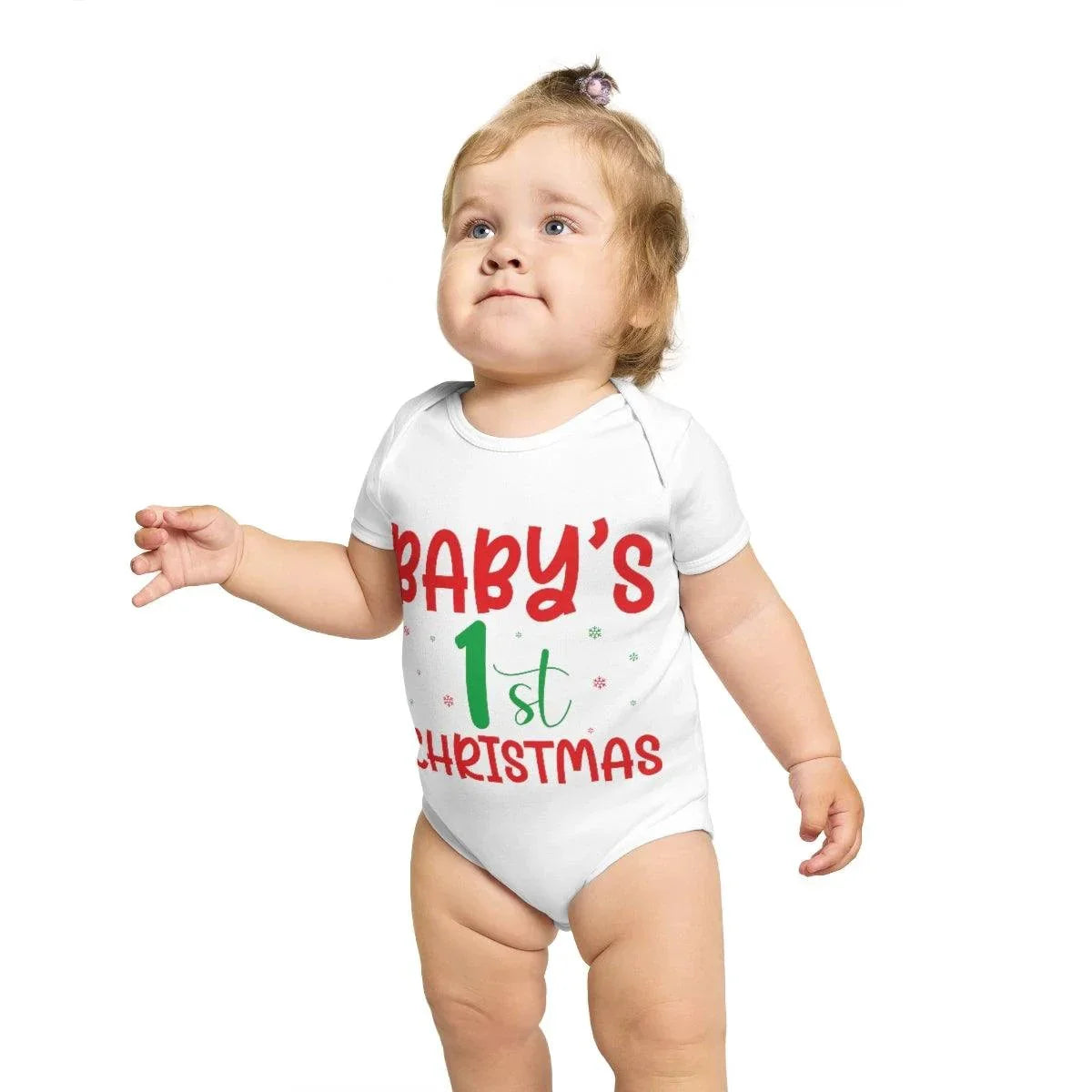 Baby's 1st Christmas Short Sleeve Baby Bodysuit