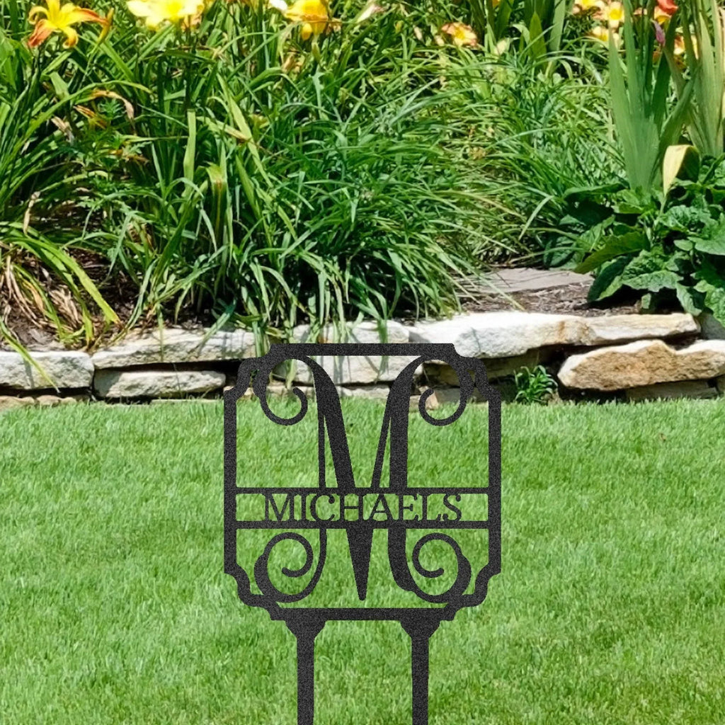 Vine Custom Name Initial Address Garden Lawn Yard Steel Stake Sign