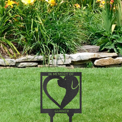 Dog Love Custom Address or Name Yard Garden Lawn Metal Stake Sign - Mallard Moon Gift Shop