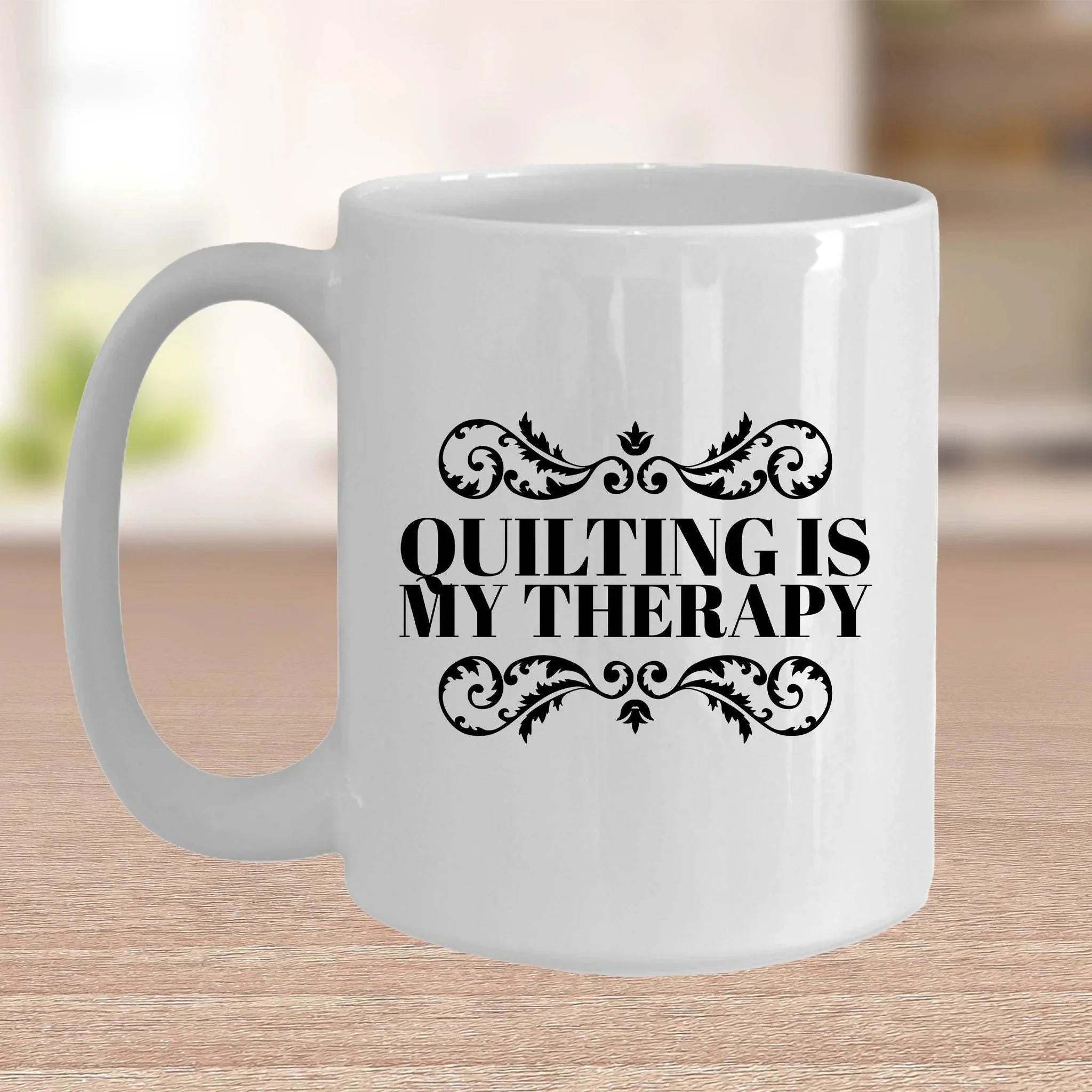 Quilting is My Therapy Ceramic Coffee Mug Travel Mug Gift for Quilter