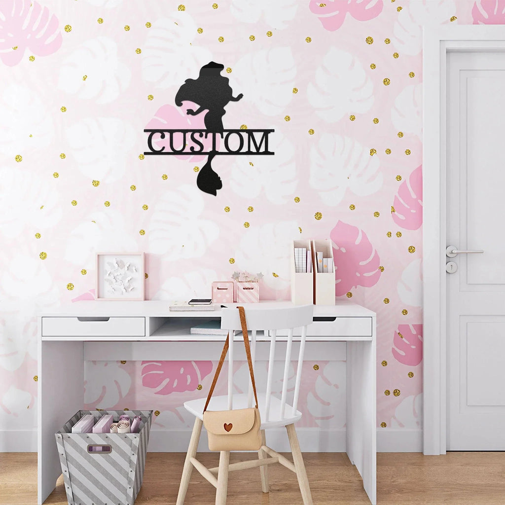 Princess Ariel Custom Name Metal Art Wall Sign