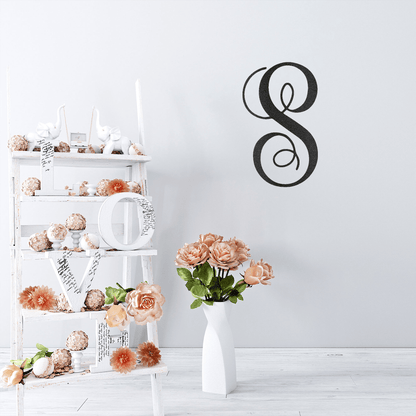 Fancy Initial Custom Monogram Metal Wall Art - Mallard Moon Gift Shop