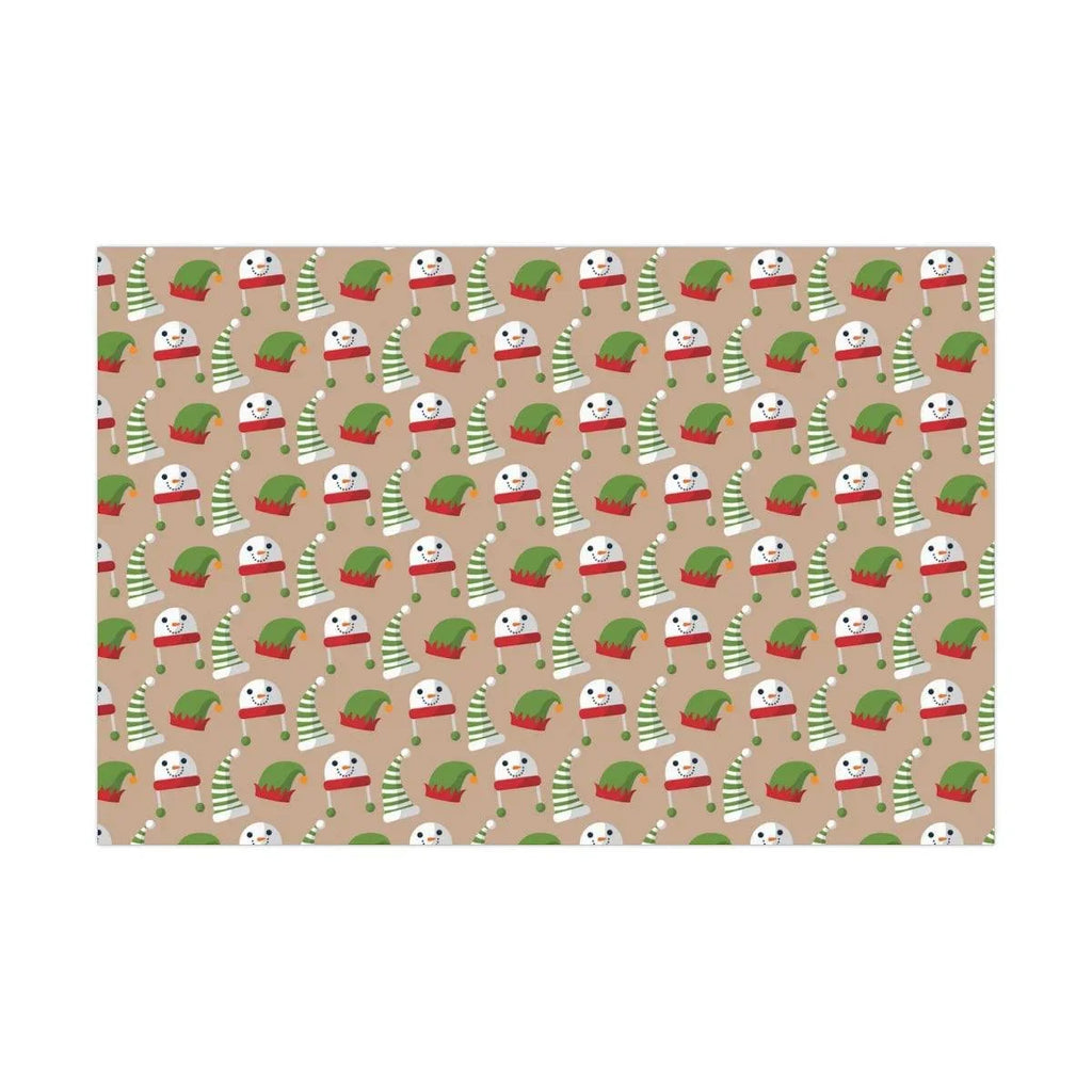 Gift Wrap Papers Snowman and Elf Hats