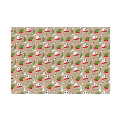 Gift Wrap Papers Snowman and Elf Hats - Mallard Moon Gift Shop