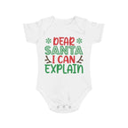 Dear Santa - I Can Explain - Short Sleeve Baby Bodysuit