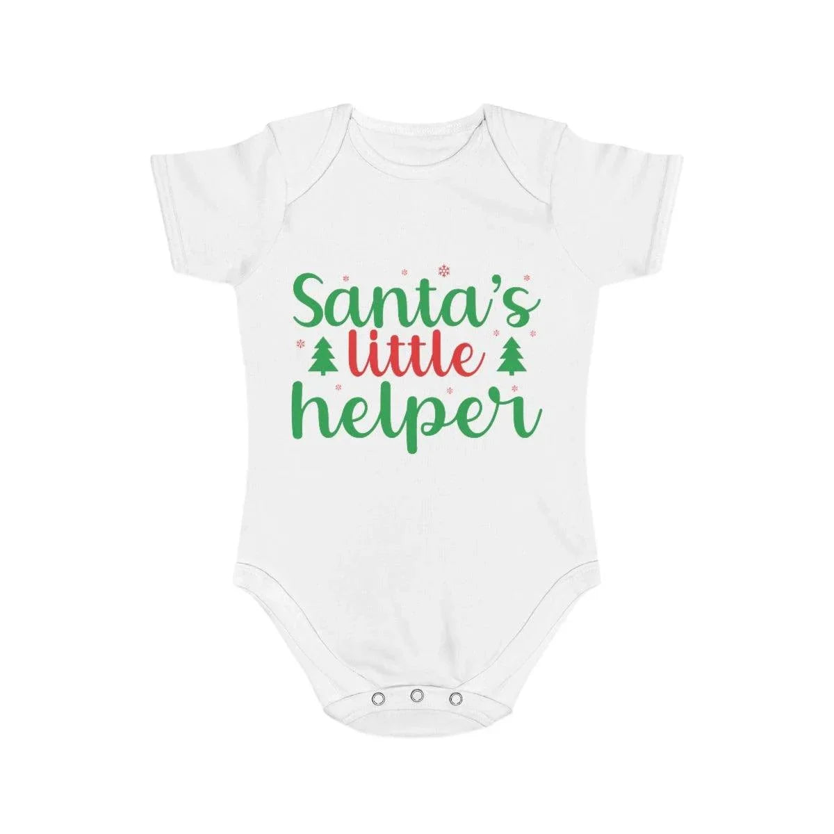 Santa's Little Helper Short Sleeve Baby Bodysuit