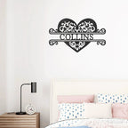 Fancy Heart Custom Name Steel Wall Sign