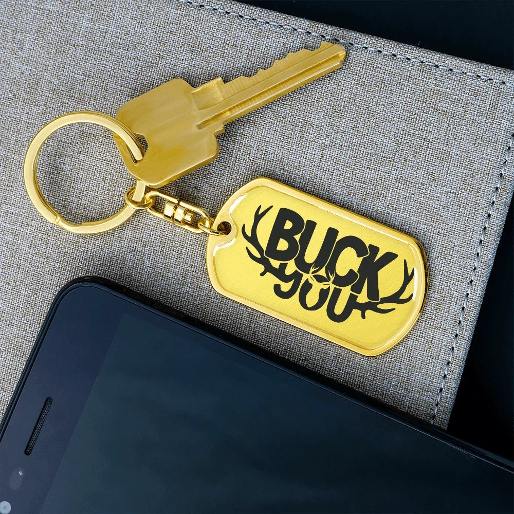 Buck You Military Style Dog Tag Funny Gift for Hunter