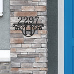 Initial Address Monogram Personalized Indoor Outdoor Steel Wall Sign Art