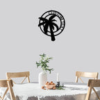 Palm Tree Custom Name Indoor Outdoor Metal Art Wall Sign