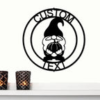 Thanksgiving Gnome with Pumpkin Custom Name Metal Art Wall Sign Home Decor