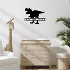 Dinosaur T-Rex Personalized Name Metal Art Wall Sign