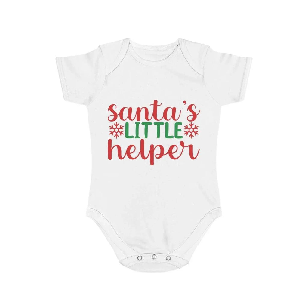 Santa's Little Helper Short Sleeve Baby Bodysuit