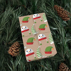Gift Wrap Papers Snowman and Elf Hats