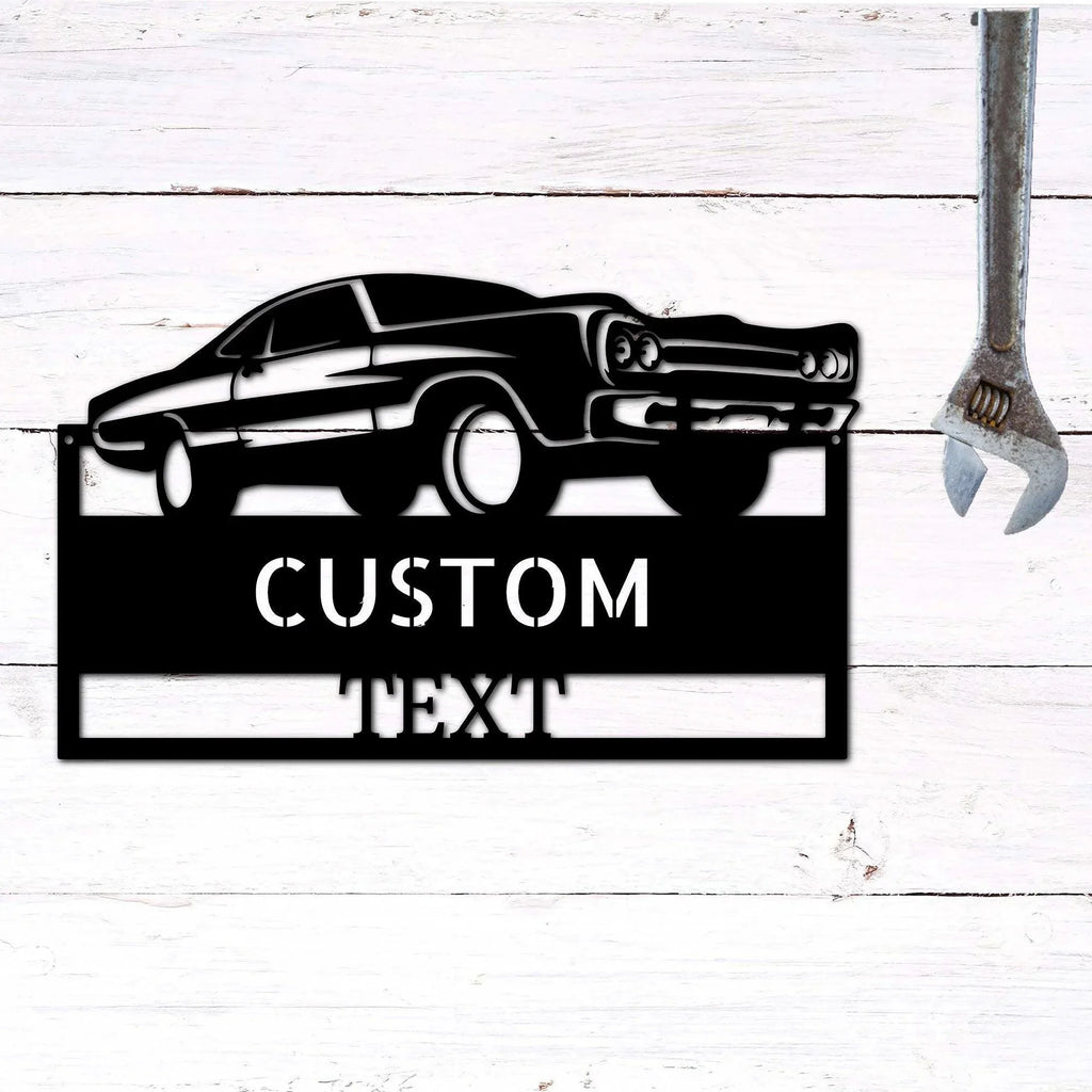 Classic Muscle Car Personalized Indoor Outdoor Steel Wall Sign