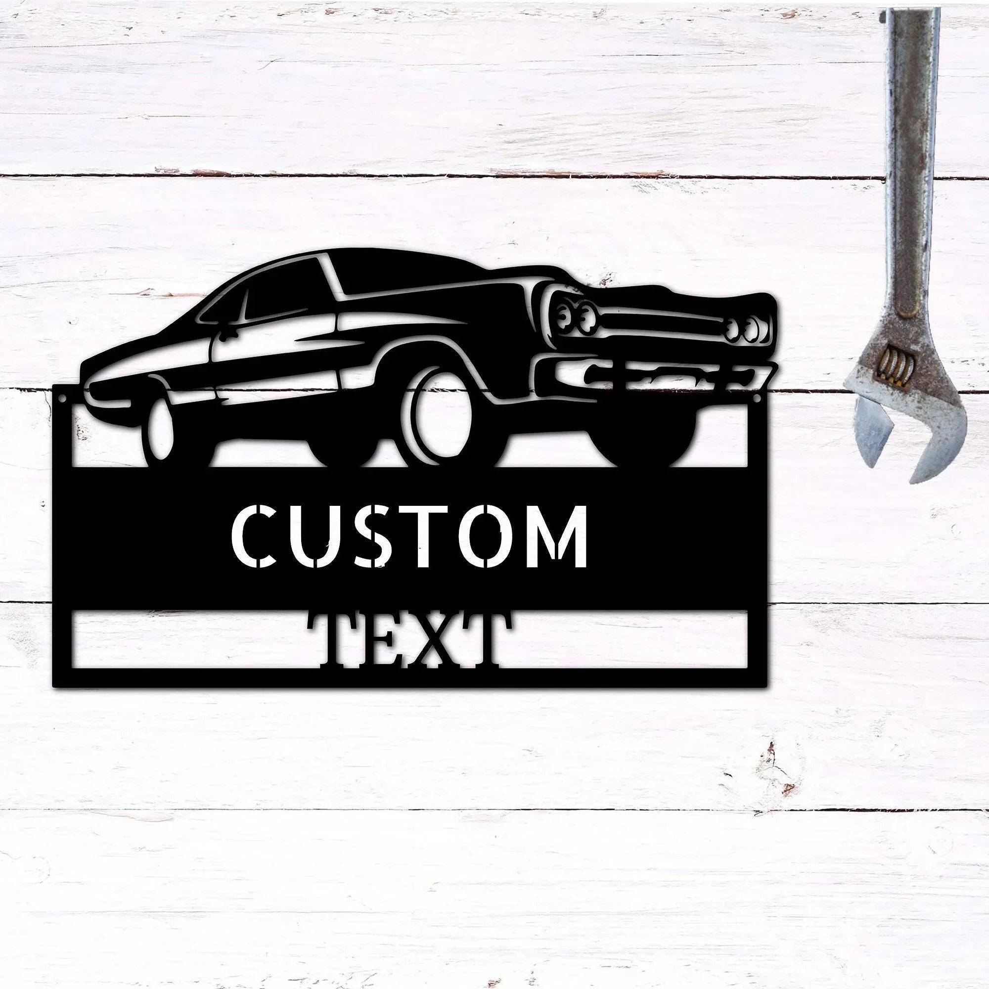 Classic Muscle Car Personalized Indoor Outdoor Steel Wall Sign