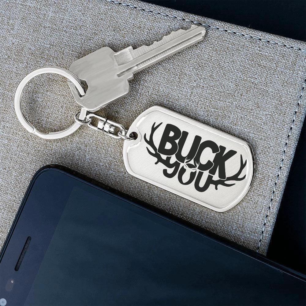 Buck You Military Style Dog Tag Funny Gift for Hunter
