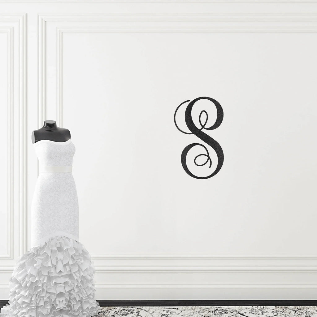 Fancy Initial Custom Monogram Metal Wall Art