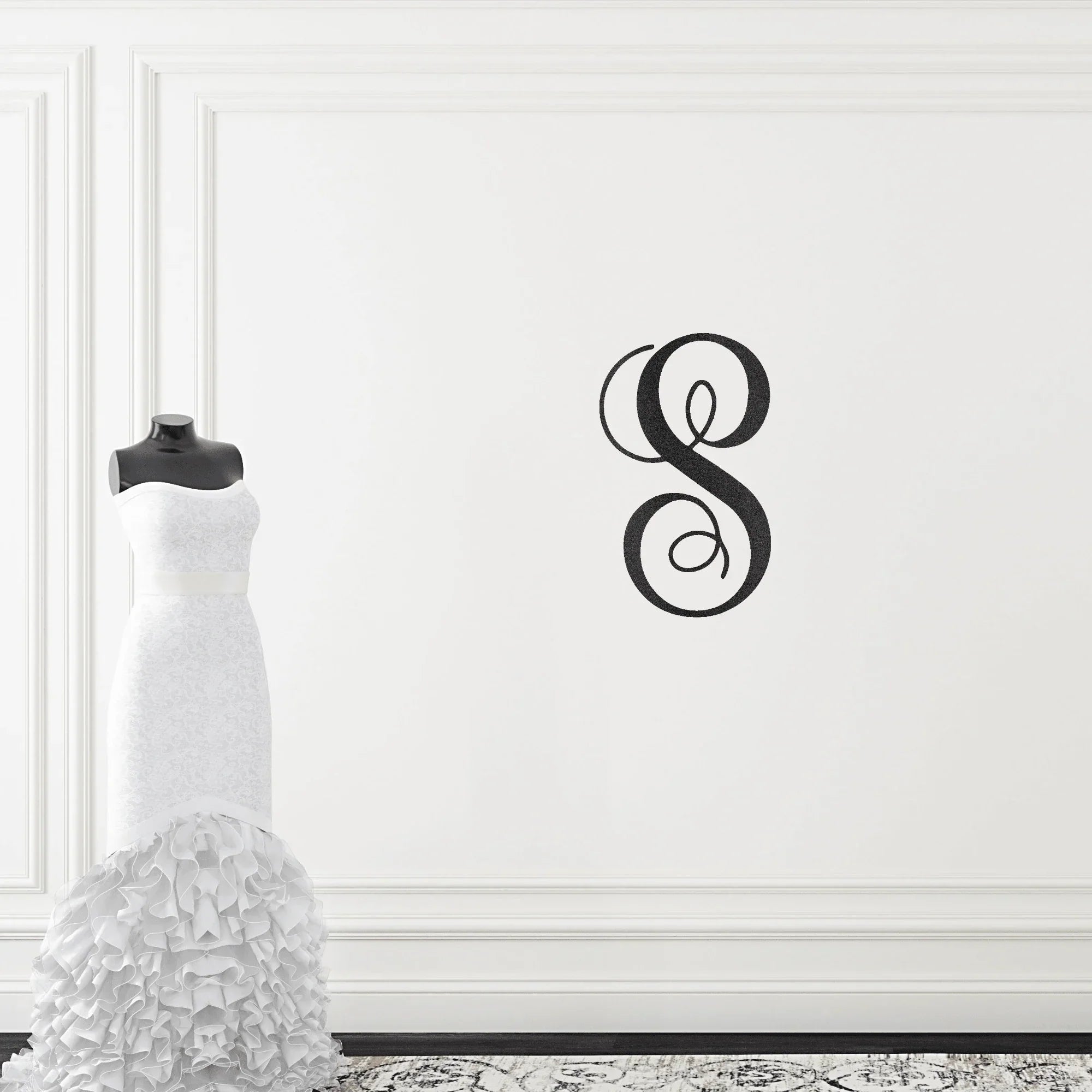 Fancy Initial Custom Monogram Metal Wall Art