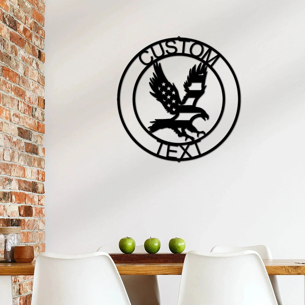Eagle Personalized Patriotic Metal Art Wall Sign