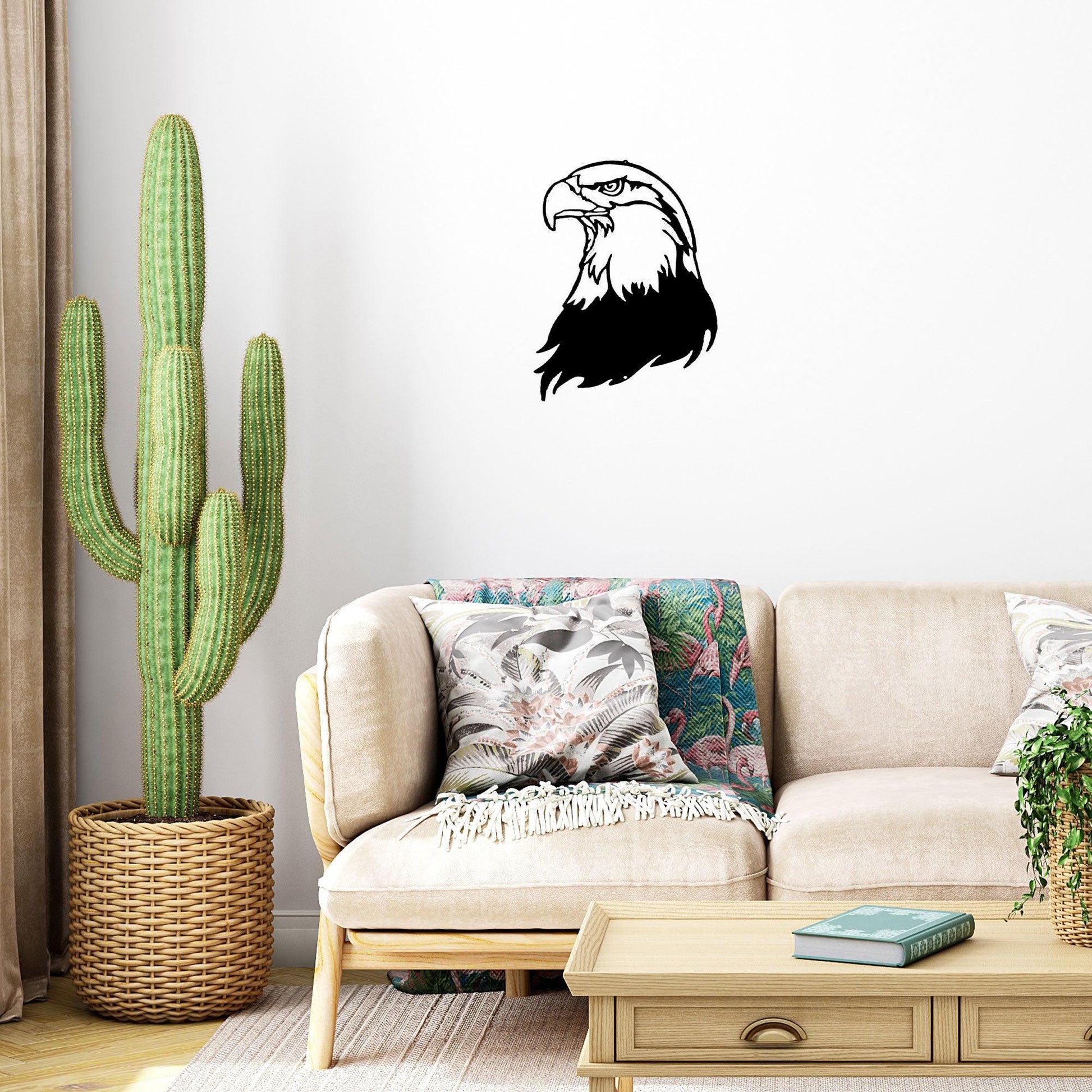Bald Eagle Head Metal Art Wall Sign - Mallard Moon Gift Shop