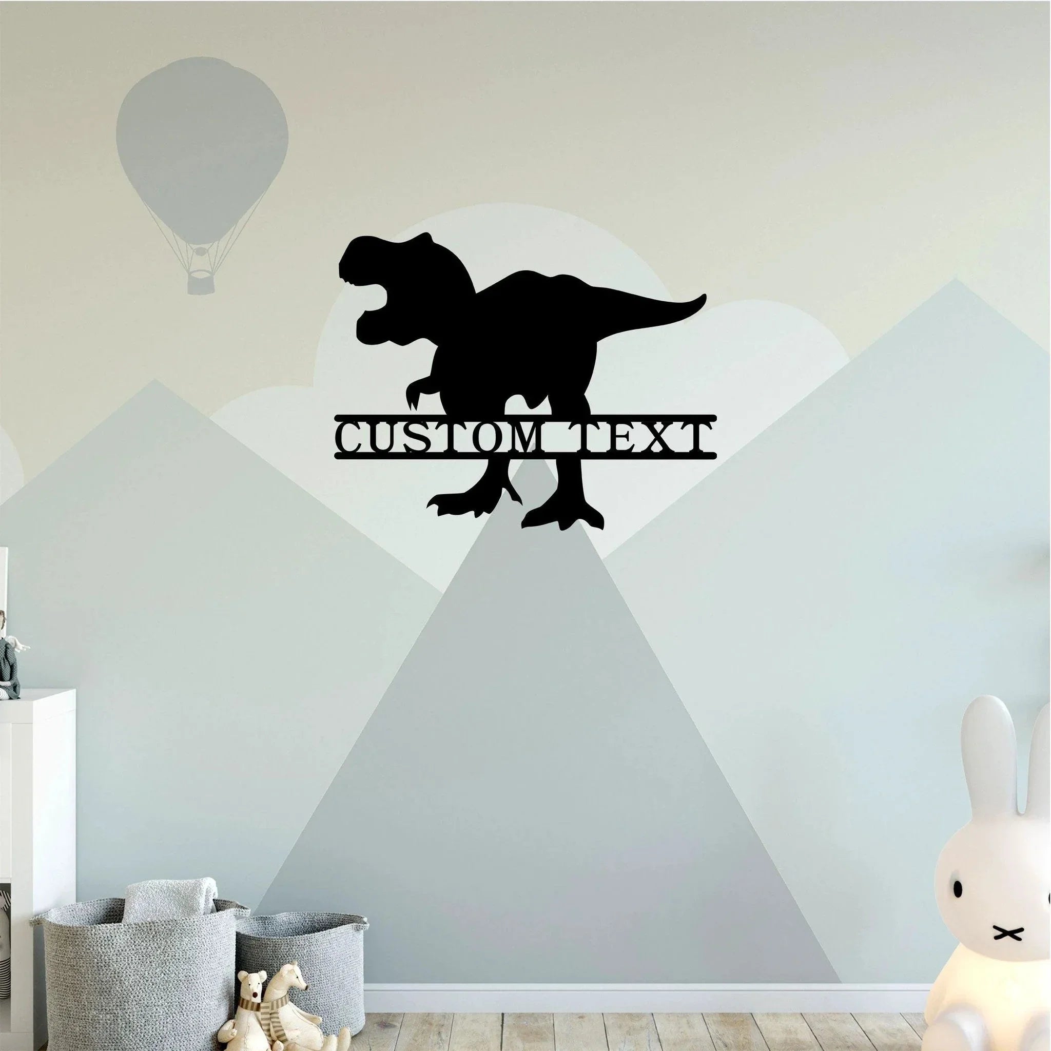 Dinosaur T-Rex Personalized Name Metal Art Wall Sign