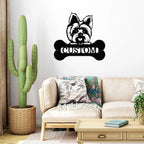 Yorkshire Terrier Dog Custom Name Metal Art Wall Sign
