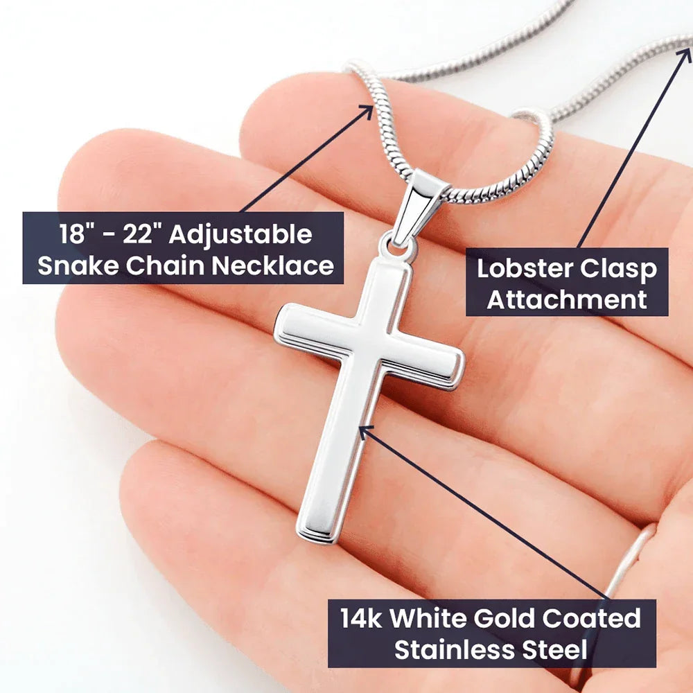 Personalized Granddaughter Cross Pendant Necklace
