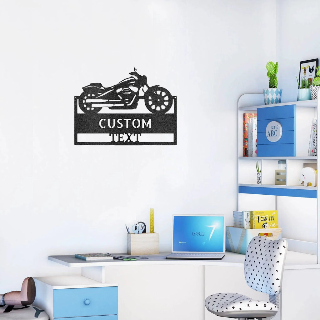 Motorcycle Shop Custom Name Indoor Outdoor Steel Wall Sign