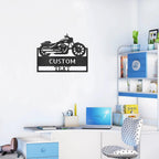 Motorcycle Shop Custom Name Indoor Outdoor Steel Wall Sign
