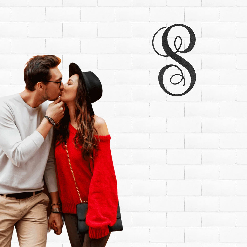 Fancy Initial Custom Monogram Metal Wall Art