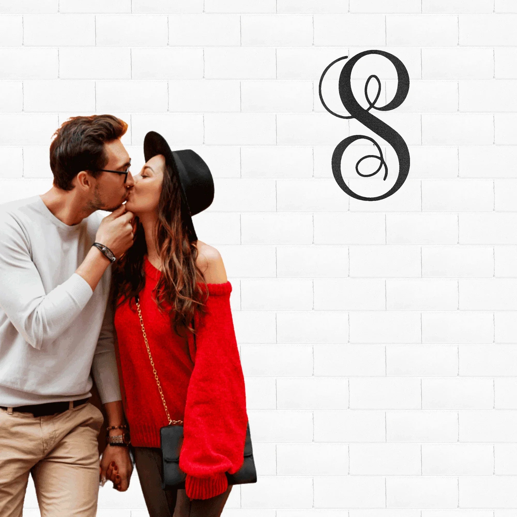 Fancy Initial Custom Monogram Metal Wall Art