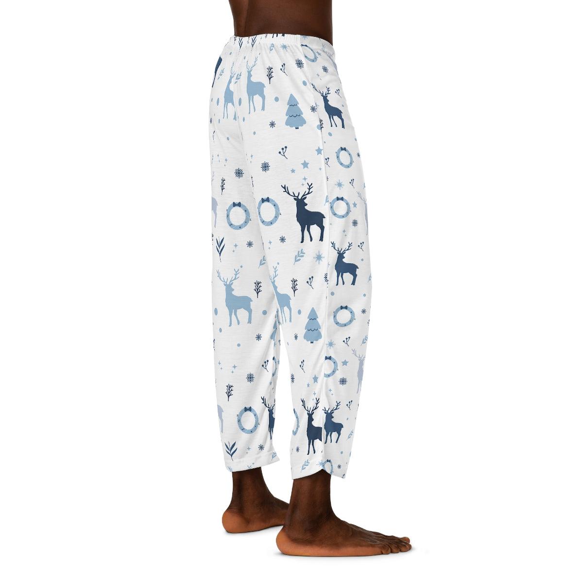 Men's Holiday Blue Christmas Pajama Pants (AOP) - Mallard Moon Gift Shop